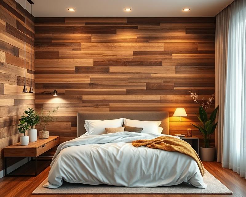 Drewniana ściana w sypialni: trendy, materiały i aranżacje
